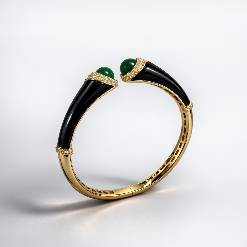 Black With Emerald Bangle Bangles