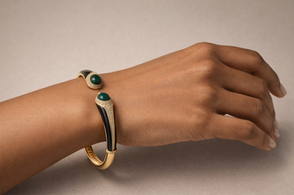 Black With Emerald Bangle Bangles