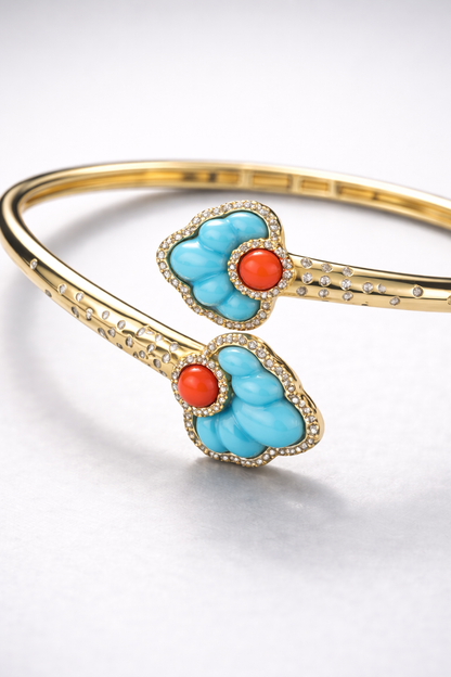 Feroza With Coral Liza Bangle Bangles