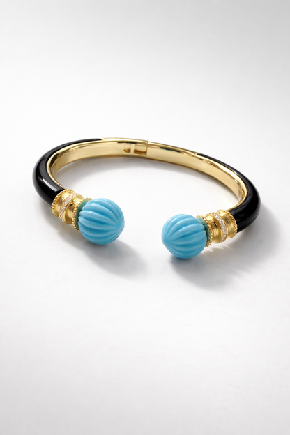 Feroza With Black Enamel Bangle Bangles