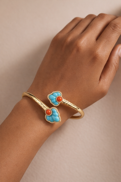 Feroza With Coral Liza Bangle Bangles