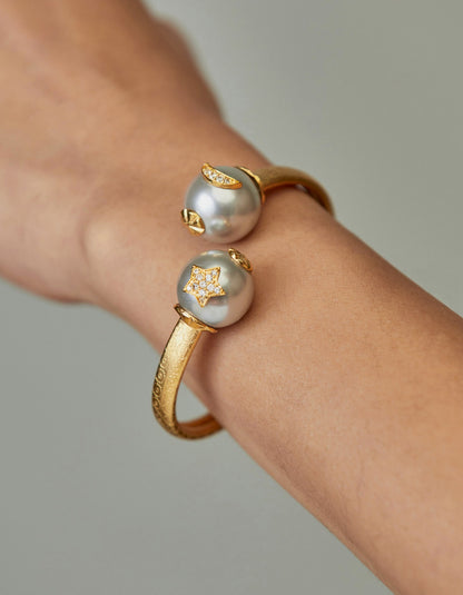 Star and Moon Pearl Bracelet