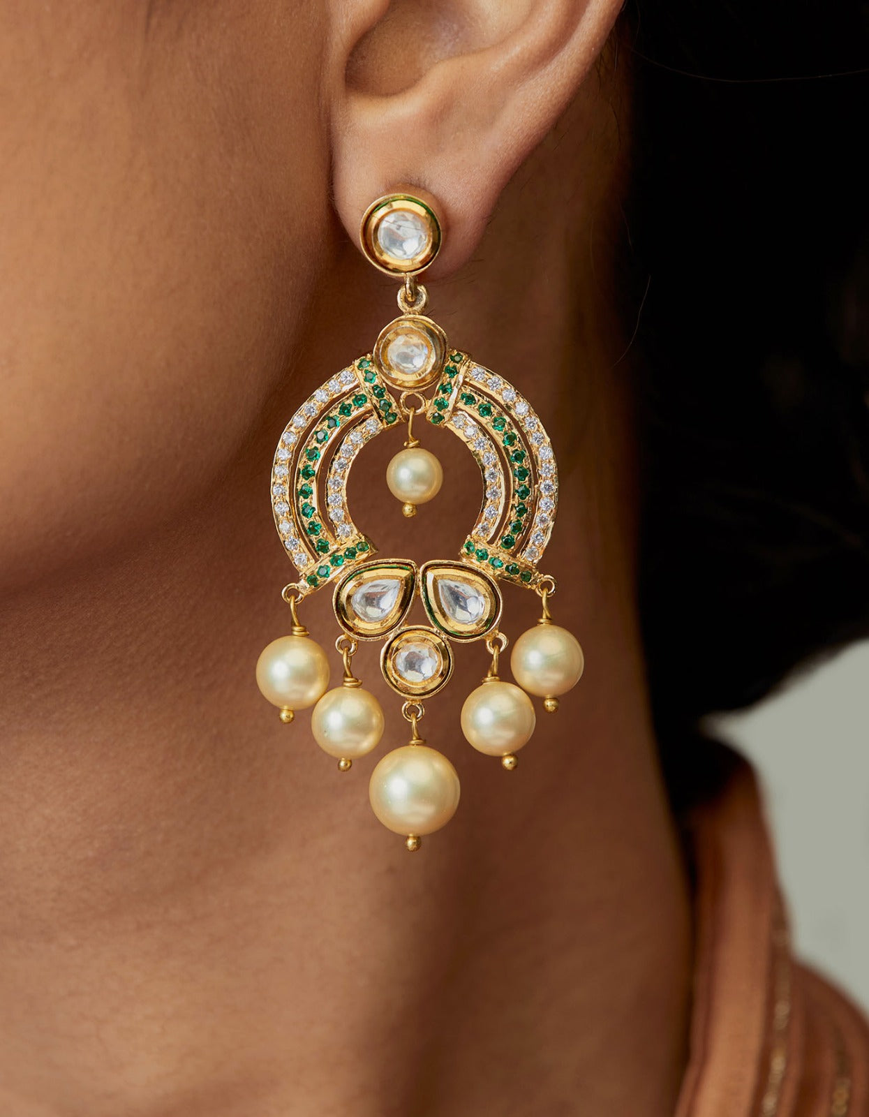 Emerald Pearl Earrings